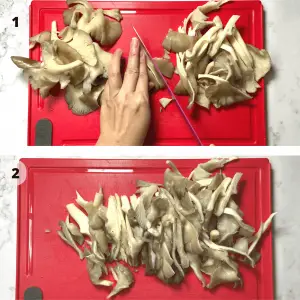 cut mushrooms