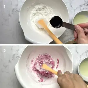 Add juice to flour