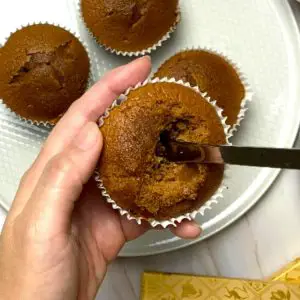 make a hole in the cupcake