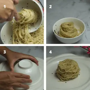 plate the pasta