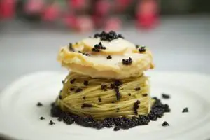 Cold Truffle Capellini with Abalone and Black Roe