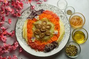 Abalone Yusheng For Chinese New Year Lou Hei 富贵花开 鱼生鲍鱼