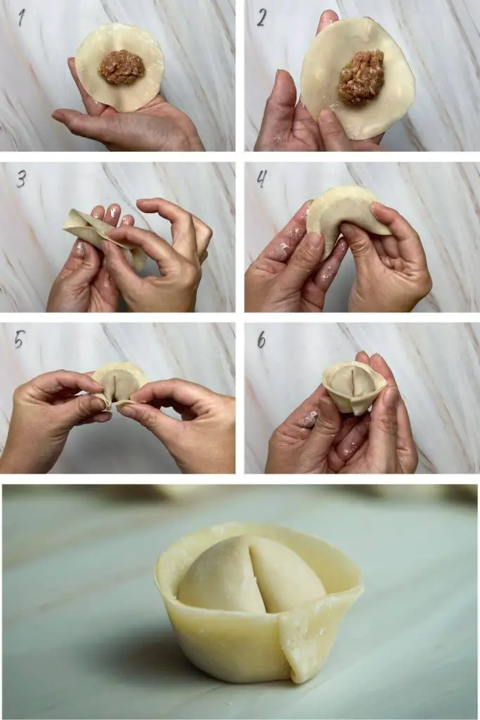how to fold dumplings ingot