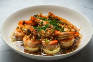 Steamed Garlic Prawns with Tofu and Vermicelli (蒜蓉粉丝豆腐蒸虾)