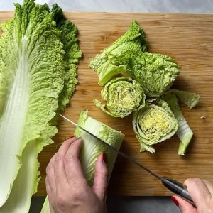 cut long cabbage